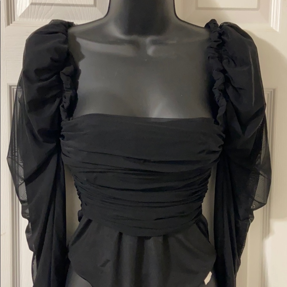 House of CB EMME BLACK Mesh Bodysuit